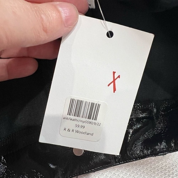 Lelis Black Shiny Faux‎ Leather Sz XS Womens NWT - Picture 5 of 8